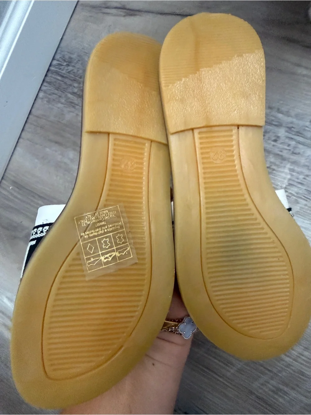 Twin-Set White Slides with Navy Logo Band